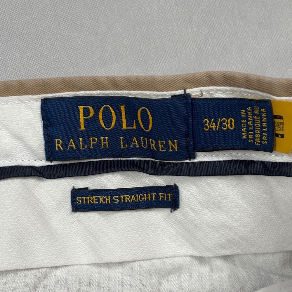 Polo Ralph Lauren Chino Pants Men 34x30 Tan Stretch Straight Fit Khakis - Picture 3 of 11